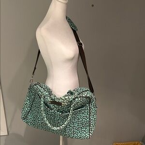Vera Bradley Teal and Brown Travel Bag
